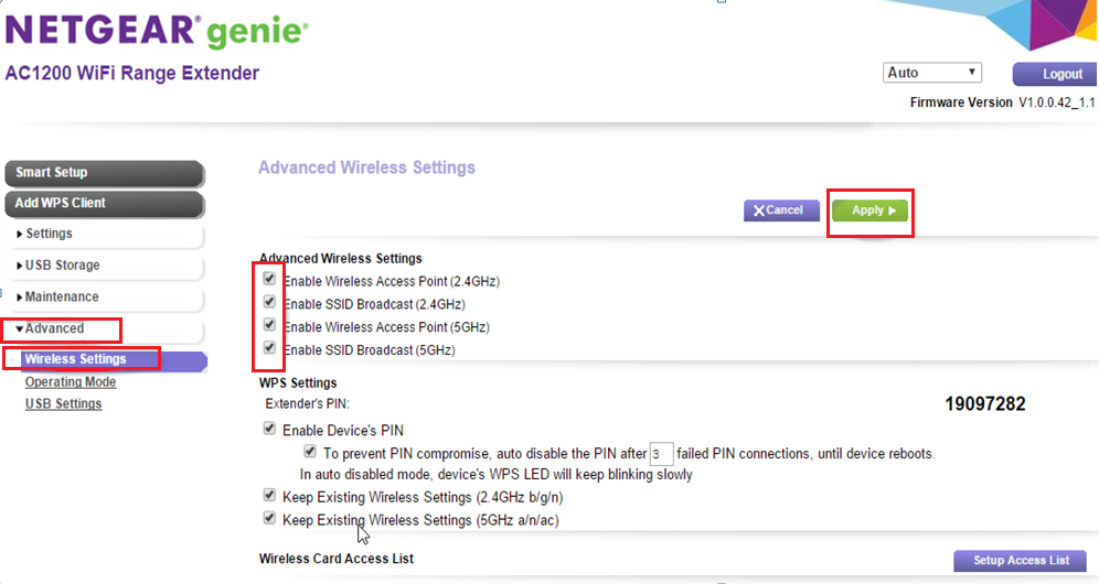 Access Extender Interface