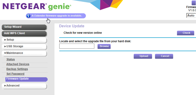 Firmware Update netgear extender